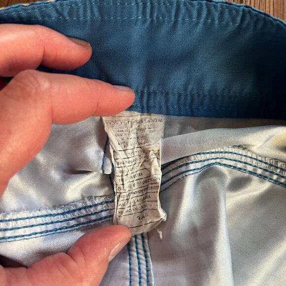 Hurley Men's Swim Trunks Blue Plaid with Gray. Size 36 - Picture 8 of 8